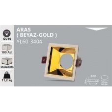 ARAS DEKORATİF KARE BEYAZ - GOLD KASA